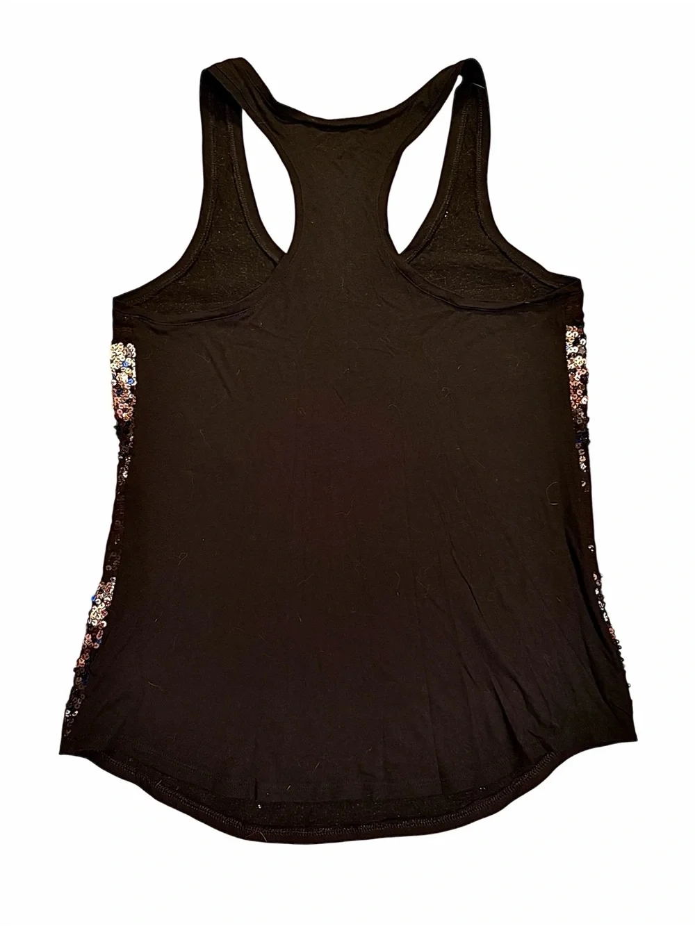 Express Black Sequin Tank Top with Bronze Accent Size Medium - Picture 3 of 6